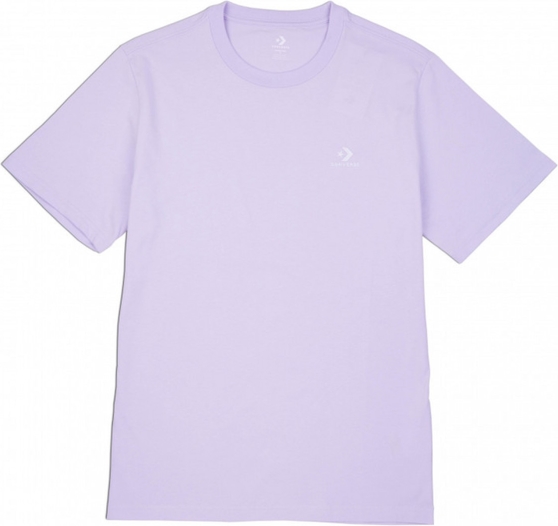 Fioletowy t-shirt Converse z krótkim rękawem z bawełny