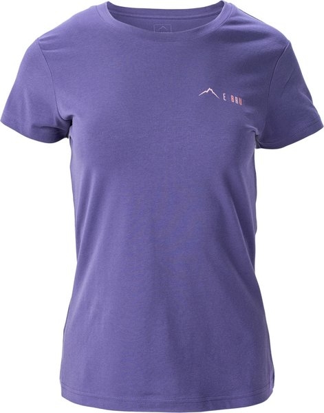Fioletowy t-shirt Elbrus z krótkim rękawem z okrągłym dekoltem z bawełny