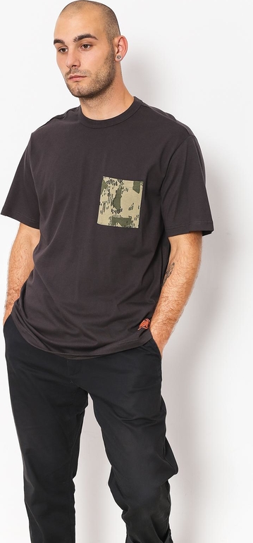 Fioletowy t-shirt Element z bawełny z krótkim rękawem