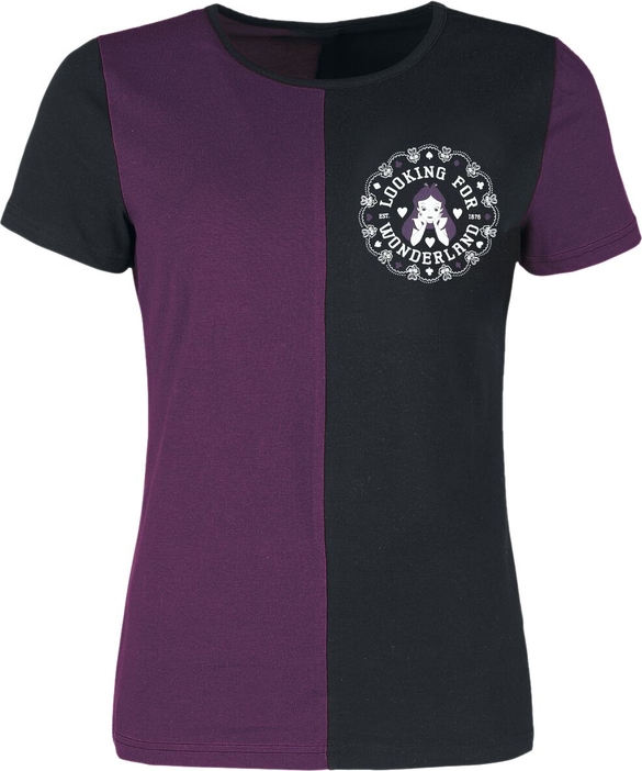 Fioletowy t-shirt Emp z okrągłym dekoltem z krótkim rękawem