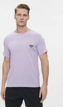 Fioletowy t-shirt Emporio Armani w stylu casual