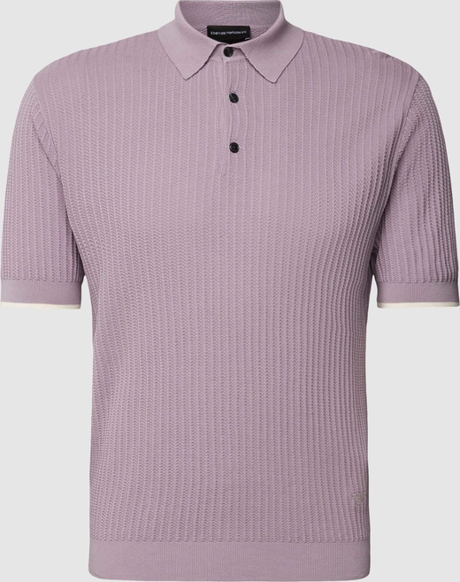 Fioletowy t-shirt Emporio Armani z bawełny w stylu casual