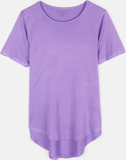 Fioletowy t-shirt Gate w stylu casual z krótkim rękawem