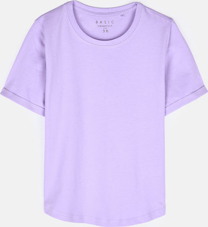 Fioletowy t-shirt Gate z krótkim rękawem z bawełny