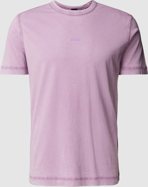 Fioletowy t-shirt Hugo Boss z nadrukiem z bawełny