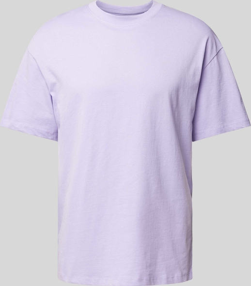 Fioletowy t-shirt Jack & Jones w stylu casual z krótkim rękawem z bawełny