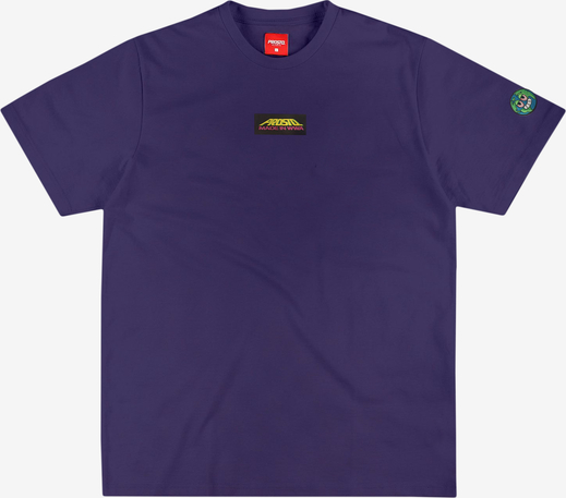 Fioletowy t-shirt Klasyk w stylu casual z krótkim rękawem z bawełny