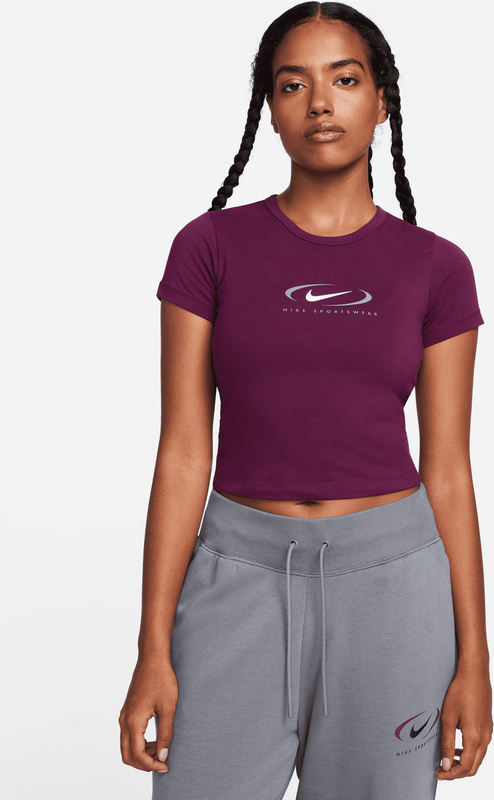 Fioletowy t-shirt Nike z krótkim rękawem z dżerseju