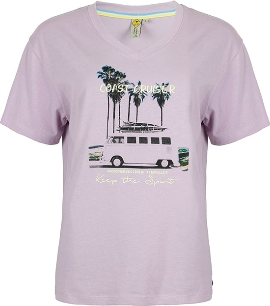 Fioletowy t-shirt Roadsign z bawełny