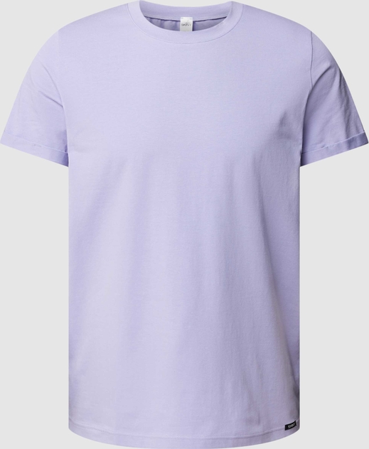 Fioletowy t-shirt Skiny z bawełny