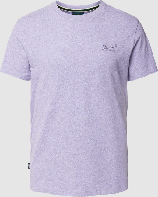 Fioletowy t-shirt Superdry z krótkim rękawem w stylu casual