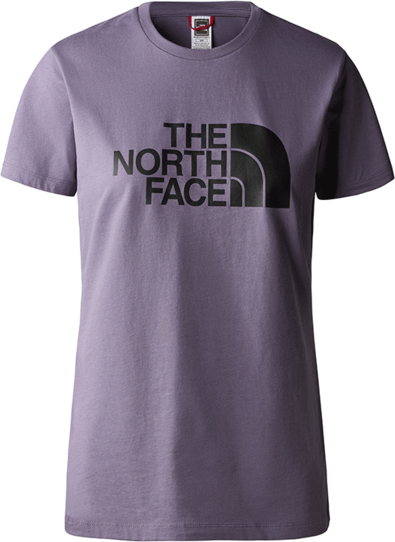 Fioletowy t-shirt The North Face w sportowym stylu z bawełny z okrągłym dekoltem