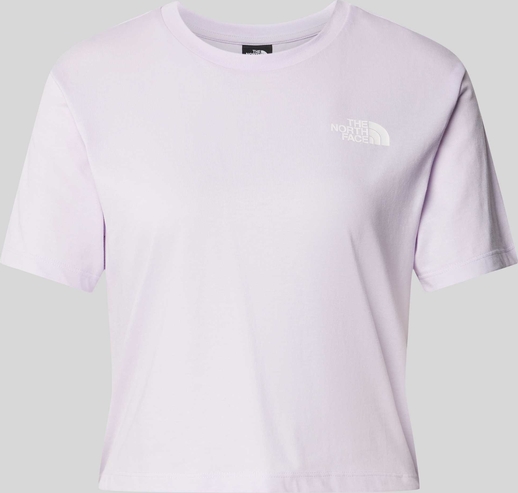 Fioletowy t-shirt The North Face z bawełny