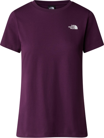 Fioletowy t-shirt The North Face z wełny z okrągłym dekoltem