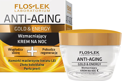Floslek Anti Aging Gold and Energy Wzmacniający Krem Na Noc 25+ 50 ML