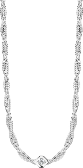 Gloss - Biżuteria Yes Naszyjnik srebrny z cyrkoniami - Gloss