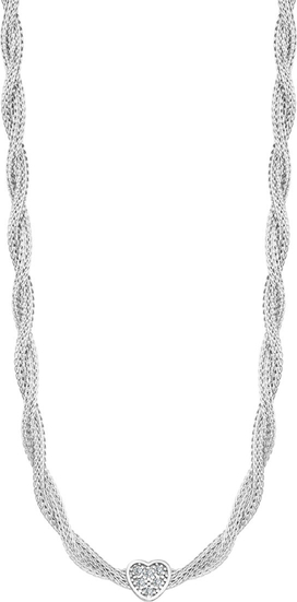 Gloss - Biżuteria Yes Naszyjnik srebrny z cyrkoniami - Gloss