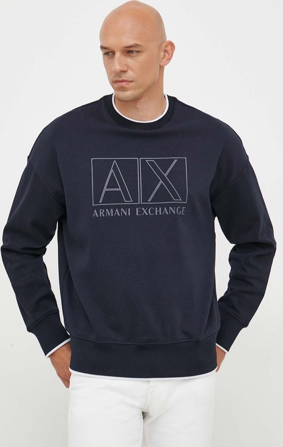 Granatowa bluza Armani Exchange z nadrukiem