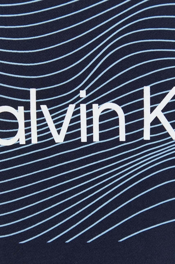 Granatowa bluza Calvin Klein z nadrukiem z bawełny