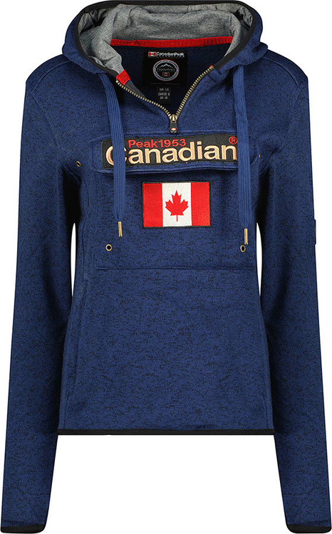Granatowa bluza Canadian Peak w stylu casual z polaru krótka
