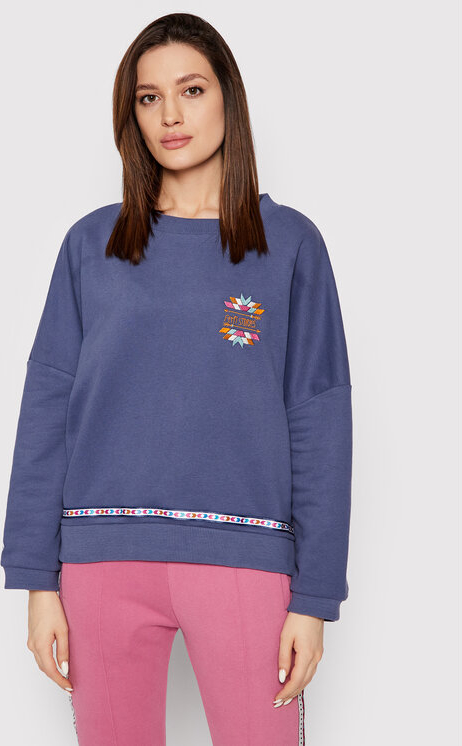 Granatowa bluza Femi Stories w młodzieżowym stylu z nadrukiem