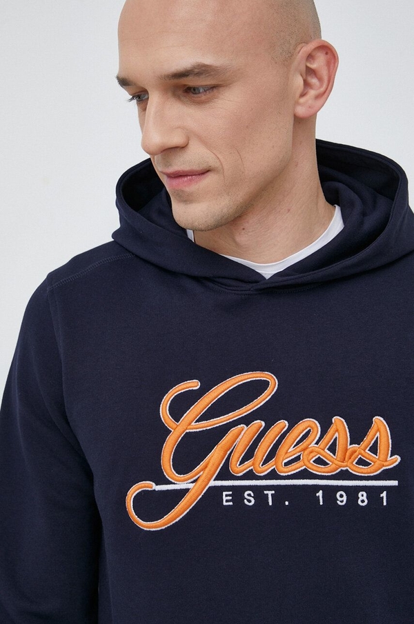 Granatowa bluza Guess w młodzieżowym stylu z bawełny