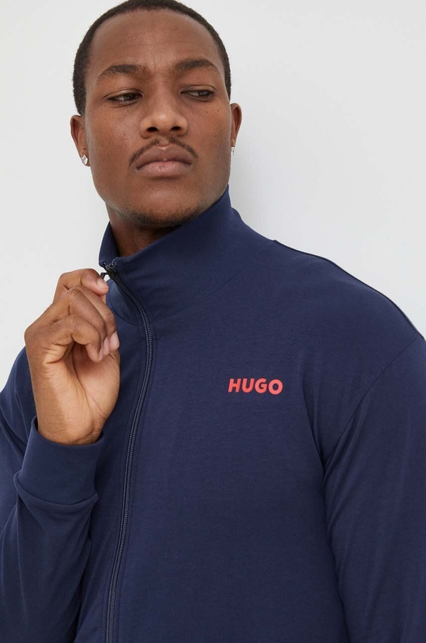Granatowa bluza Hugo Boss w stylu casual z nadrukiem