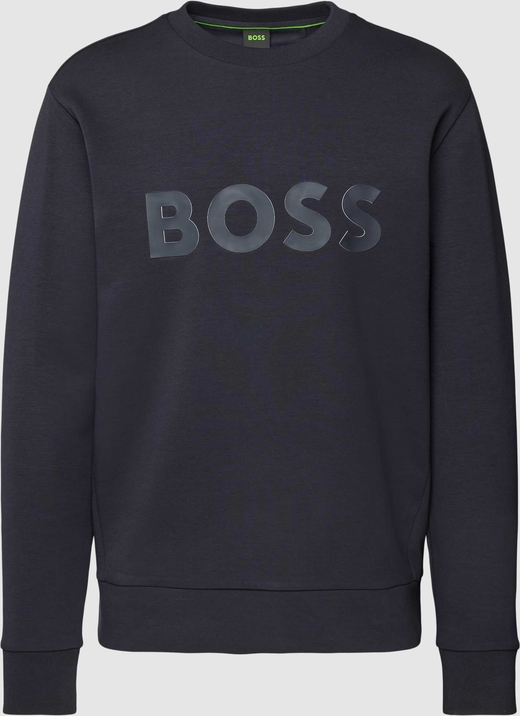 Granatowa bluza Hugo Boss z bawełny z nadrukiem