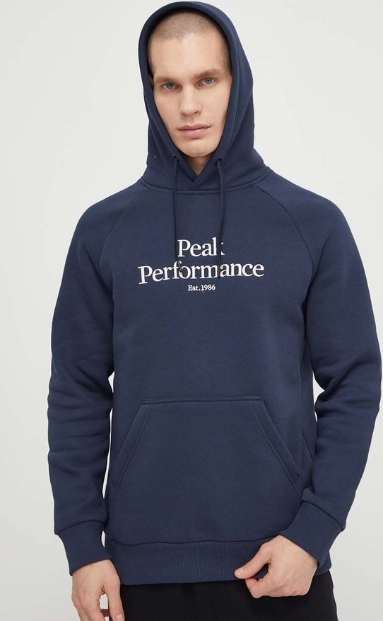 Granatowa bluza Peak performance w młodzieżowym stylu z bawełny