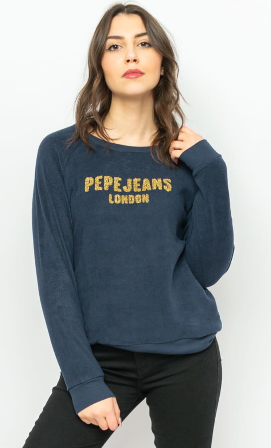 Granatowa bluza Pepe Jeans z bawełny w młodzieżowym stylu