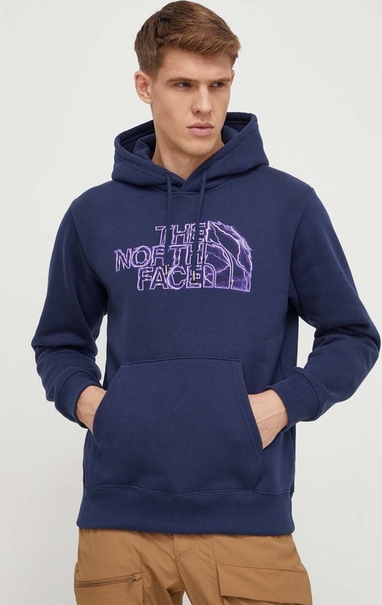 Granatowa bluza The North Face w młodzieżowym stylu
