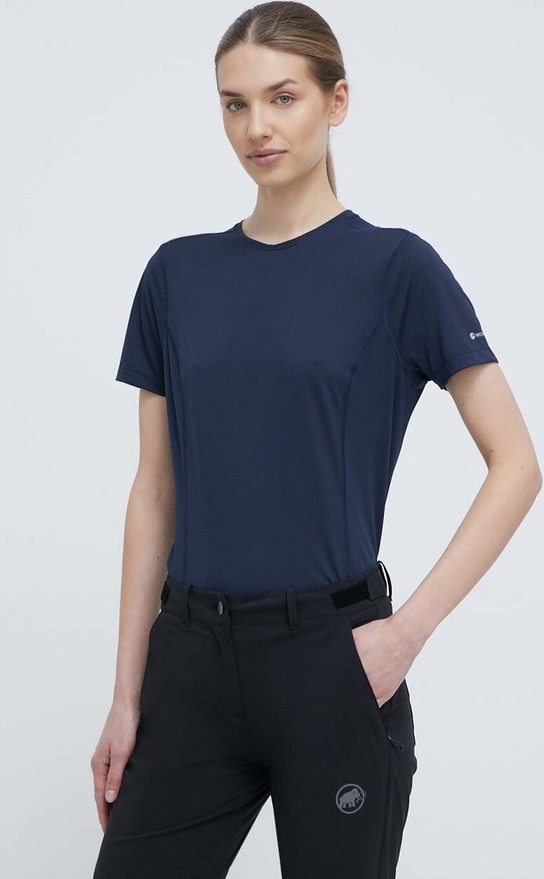 Granatowa bluzka answear.com w sportowym stylu z okrągłym dekoltem z krótkim rękawem