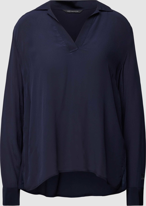 Granatowa bluzka Armani Exchange w stylu casual z długim rękawem