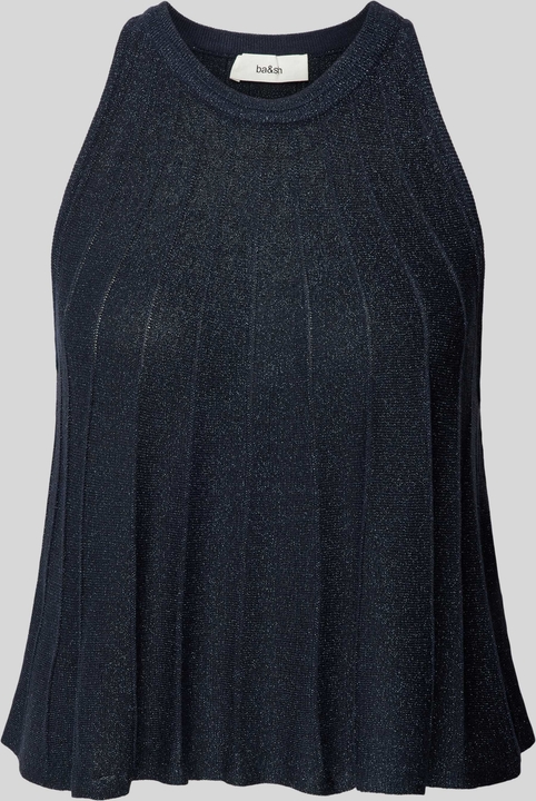 Granatowa bluzka Bash w stylu casual z okrągłym dekoltem