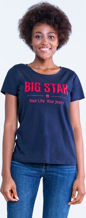 Granatowa bluzka Big Star z okrągłym dekoltem