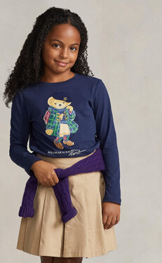 Granatowa bluzka dziecięca POLO RALPH LAUREN dla dziewczynek