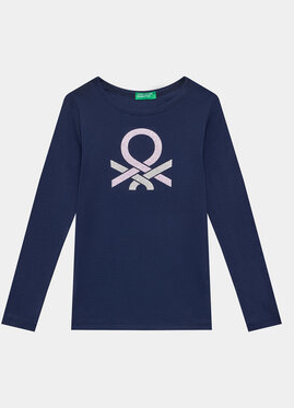 Granatowa bluzka dziecięca United Colors Of Benetton dla dziewczynek