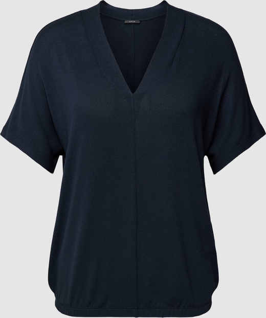 Granatowa bluzka Opus w stylu casual z dekoltem w kształcie litery v