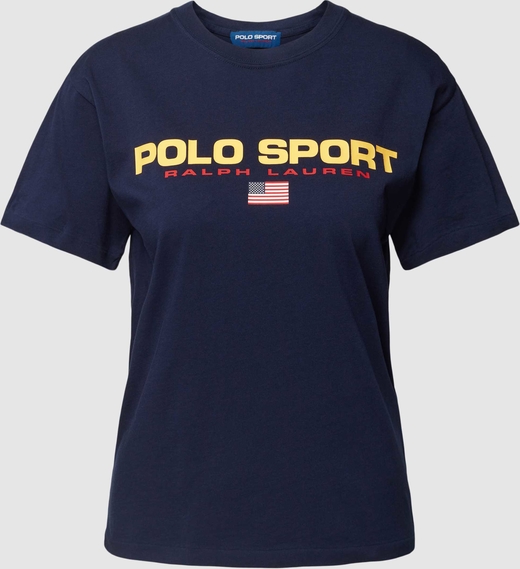 Granatowa bluzka Polo Sport z okrągłym dekoltem
