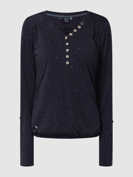 Granatowa bluzka Ragwear z dekoltem w kształcie litery v z bawełny