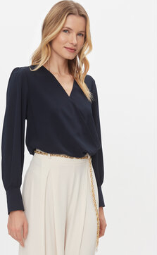 Granatowa bluzka Rinascimento z dekoltem w kształcie litery v w stylu casual