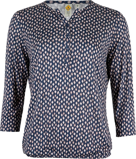 Granatowa bluzka Roadsign z dekoltem w kształcie litery v w stylu casual