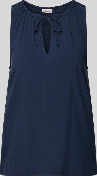 Granatowa bluzka S.Oliver z okrągłym dekoltem w stylu casual bez rękawów