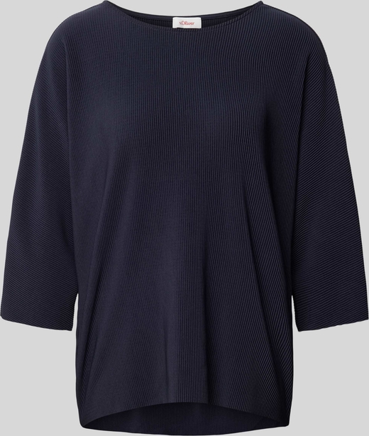 Granatowa bluzka S.Oliver z okrągłym dekoltem w stylu casual