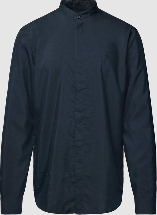 Granatowa koszula Armani Exchange z długim rękawem z klasycznym kołnierzykiem w stylu casual