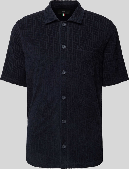 Granatowa koszula Cinque w stylu casual z krótkim rękawem