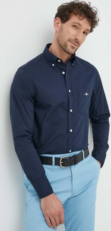 Granatowa koszula Gant w stylu casual z kołnierzykiem button down
