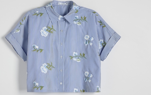 Granatowa koszula Reserved z tkaniny w stylu casual