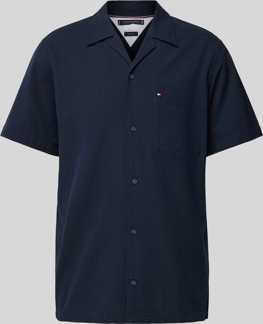 Granatowa koszula Tommy Hilfiger w stylu casual z bawełny