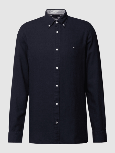 Granatowa koszula Tommy Hilfiger w stylu casual z bawełny z klasycznym kołnierzykiem